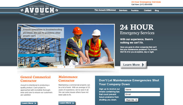 Avouch Contractors Website Template